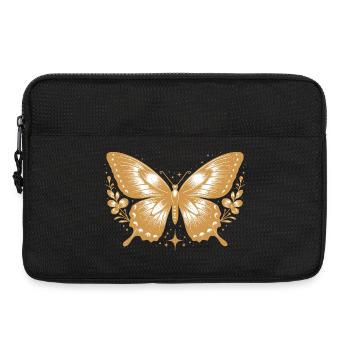 Vintage floraler goldener Schmetterling - Laptoptasche 13" - Schwarz - Vorne