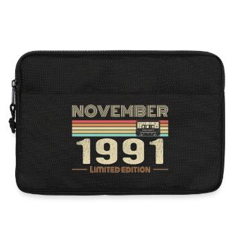 November 1991 Vintage Birthday Retro Tee - Sacoche pour ordinateur portable 13 pouces - noir - Devant