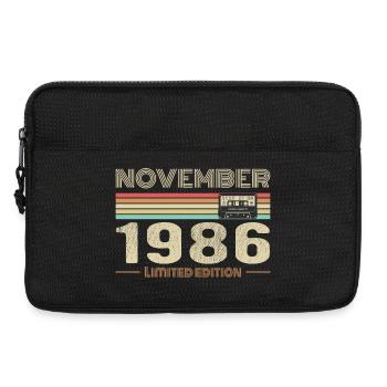 November 1986 Vintage Birthday Retro Tee - Sacoche pour ordinateur portable 13 pouces - noir - Devant