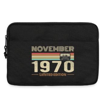 November 1970 Vintage Birthday Retro Tee - Sacoche pour ordinateur portable 13 pouces - noir - Devant