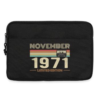 November 1971 Vintage Birthday Retro Tee - Sacoche pour ordinateur portable 13 pouces - noir - Devant