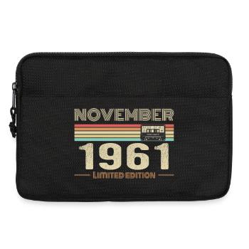 November 1961 Vintage Birthday Retro Tee - Sacoche pour ordinateur portable 13 pouces - noir - Devant