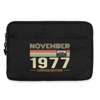 November 1977 Vintage Birthday Retro Tee - Sacoche pour ordinateur portable 13 pouces - noir - Devant