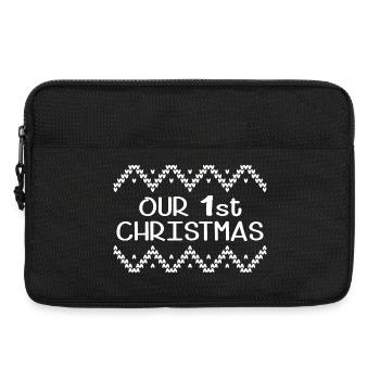 1st Christmas Mum Dad Baby - Laptop bag 13" - black - Front