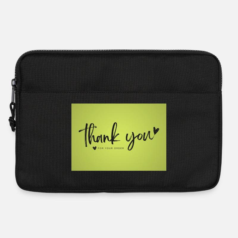 Dankesskript auf Limettengrün - Laptoptasche 13" - Schwarz