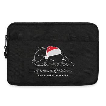 Entspannter Weihnachts-Hase mit Mütze - hell - Laptoptasche 13" - Schwarz - Vorne