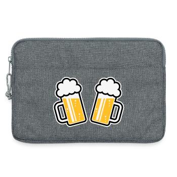 2 chopes de bière Santé ! Santé ! (Chopes de bière 3C) - Sacoche pour ordinateur portable 13 pouces - gris chiné - Devant