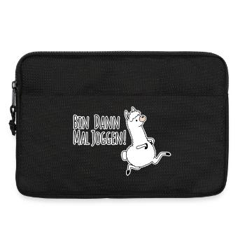 Bin dann mal joggen! Im Lama Style! Bis dann! - Laptoptasche 13" - Schwarz - Vorne