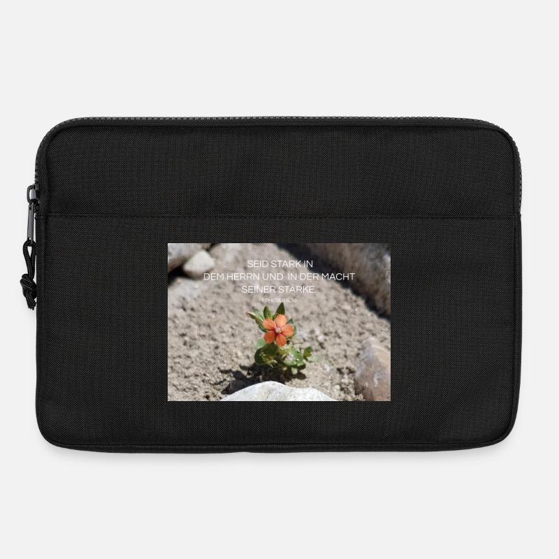Kraft durch Glauben Blume der Stärke - Laptoptasche 13" - Schwarz