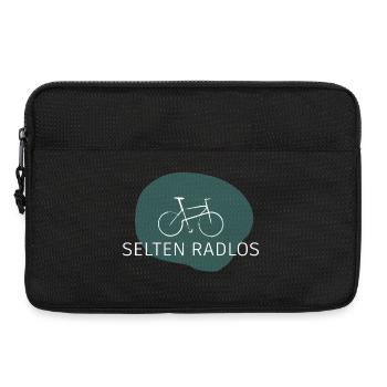 Rarement sans roues – Diction de jeu de mots sur le vélo - Sacoche pour ordinateur portable 13 pouces - noir - Devant