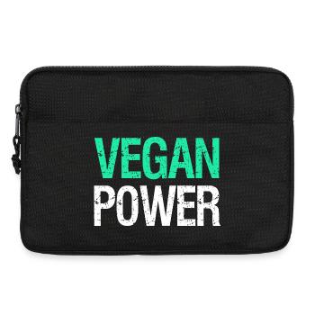 VEGAN POWER – Funny vegan saying with humor - Laptop bag 13" - black - Front
