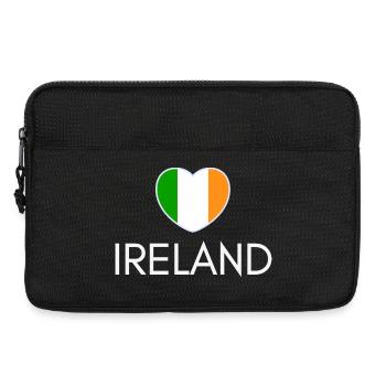 Heart with Irish flag, I love Ireland - Laptop bag 13" - black - Front