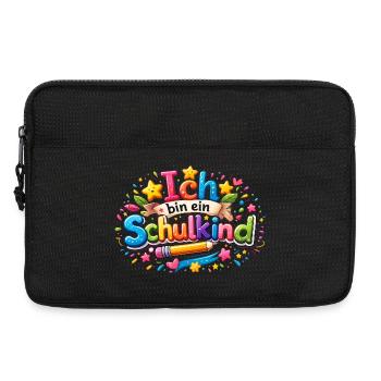 Ich bin ein Schulkind Einschulung Geschenk - Laptoptasche 13" - Schwarz - Vorne