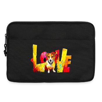 Cœur à motif de chien Jack Russell d’amour - Sacoche pour ordinateur portable 13 pouces - noir - Devant