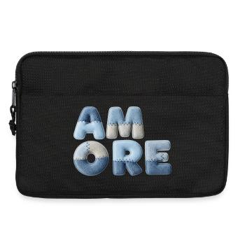 Patchwork Amore cadeau romantique pour partenaire - Sacoche pour ordinateur portable 13 pouces - noir - Devant