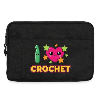J’adore le crochet Häkeln - Sacoche pour ordinateur portable 13 pouces - noir - Devant