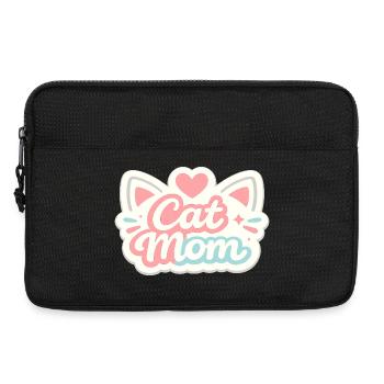 Motif pastel de maman chat - Sacoche pour ordinateur portable 13 pouces - noir - Devant
