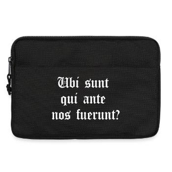 Latin Gothic Phrase Tee - Laptop bag 13" - black - Front
