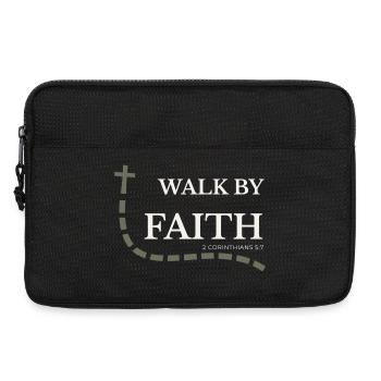 Walk by Faith | 2. Korinther 5,7 - Laptoptasche 13" - Schwarz - Vorne