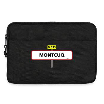 Montcuq t shirt road sign humor - Laptop bag 13" - black - Front