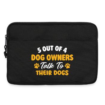 5 von 4 Hundebesitzern sprechen mit Hundenhumor - Laptoptasche 13" - Schwarz - Vorne