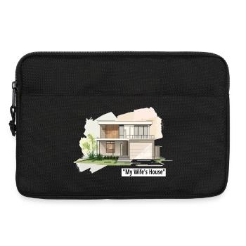 Ultra Modern Family Home Illustration - Laptop bag 13" - black - Front