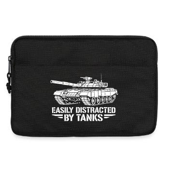 Easily Distracted by Tanks Funny Military Tanker - Laptop bag 13" - black - Front