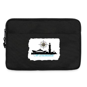 Warnemünde Compass & Lighthouse Silhouette - Laptop bag 13" - black - Front