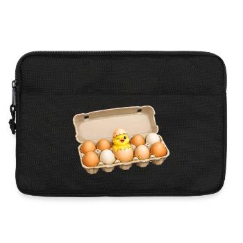 Süßes Küken in Eierkarton Oster Motiv  - Laptoptasche 13" - Schwarz - Vorne