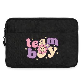 Geschlechterenthüllung Team Junge Babyparty Mama Papa Oma - Laptoptasche 13" - Schwarz - Vorne