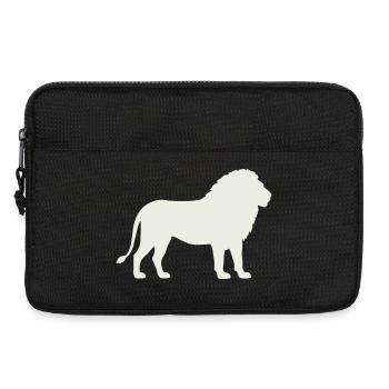 Löwe Silhouette auf Creme - Laptoptasche 13" - Schwarz - Vorne