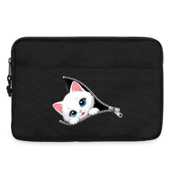 Cute Kitten Zipper Cat - Laptop bag 13" - black - Front