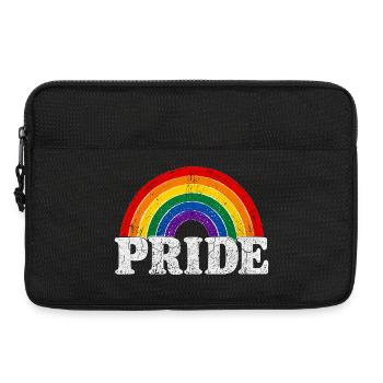 Pride Rainbow Vintage Regenbogen Shirt Sticker - Laptoptasche 13" - Schwarz - Vorne