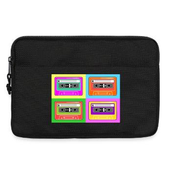 Cassette pop art tape - Laptop bag 13" - black - Front