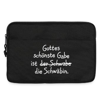 Gottes schönste Gabe ist die Schwäbin - Laptoptasche 13" - Schwarz - Vorne