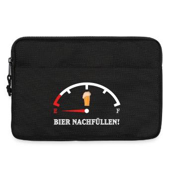 Bier nachfüllen! Lustiger Spruch - Laptoptasche 13" - Schwarz - Vorne