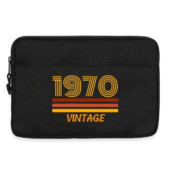 1970, vintage, année de naissance - Sacoche pour ordinateur portable 13 pouces - noir - Devant