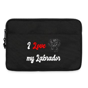 J'adore mon chien Labrador - Sacoche pour ordinateur portable 13 pouces - noir - Devant