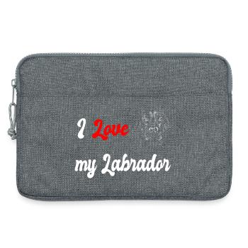 J'adore mon chien Labrador - Sacoche pour ordinateur portable 13 pouces - gris chiné - Devant