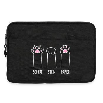 Katze Pfote Katzenpfoten Spiel Schere Stein Papier - Laptoptasche 13" - Schwarz - Vorne