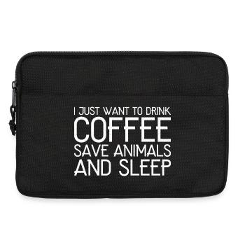 Ich will nur Kaffee trinken lustiges Hemd - Laptoptasche 13" - Schwarz - Vorne