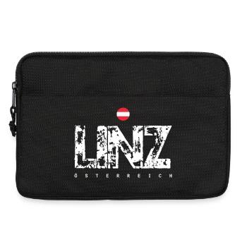 Linz Distressed City Text - Laptoptasche 13" - Schwarz - Vorne
