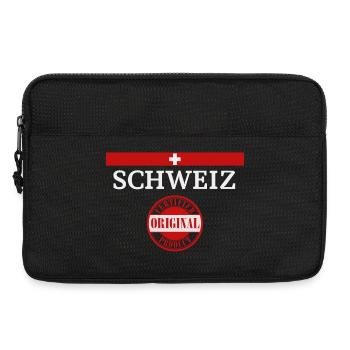 Flagge der Schweiz, Schweizer Stolz - Laptoptasche 13" - Schwarz - Vorne