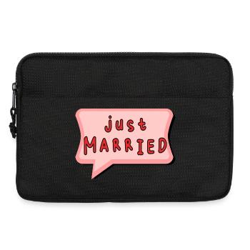 GERADE VERHEIRATET. Junggesellinnenabschied. VALENTINSTAG. PAAR - Laptoptasche 13" - Schwarz - Vorne