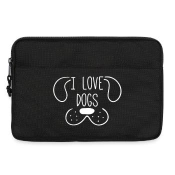 chien, j'aime mon chien, dog - Sacoche pour ordinateur portable 13 pouces - noir - Devant