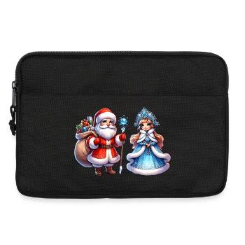 Ded Moroz Snegurotschka russischer Weihnachtsmann - Laptoptasche 13" - Schwarz - Vorne