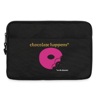Pink Donut mit Schoko-Akzent - Laptoptasche 13" - Schwarz - Vorne