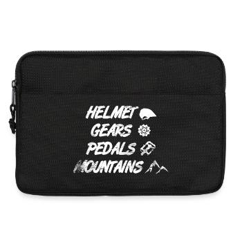 Helmet Gears Pedals Mountains - Laptoptasche 13" - Schwarz - Vorne