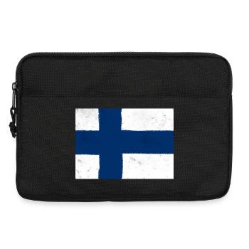 Flagge von Finnland – Skandinavische Einfachheit - Laptoptasche 13" - Schwarz - Vorne