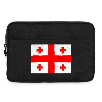 Drapeau de la Géorgie – Croix et Tradition - Sacoche pour ordinateur portable 13 pouces - noir - Devant